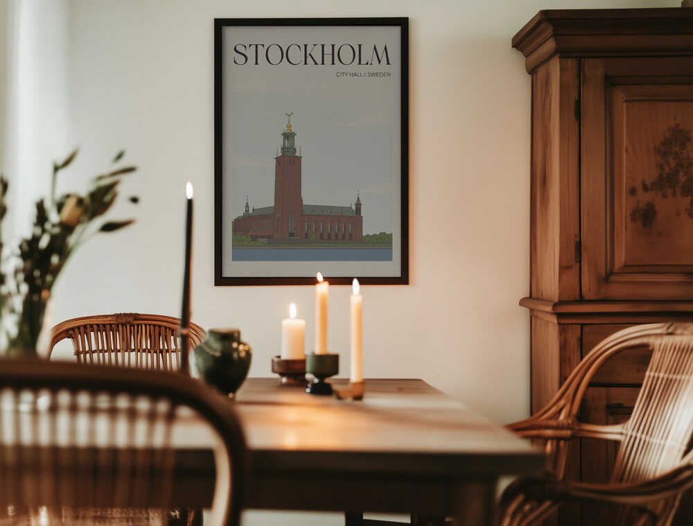 Stockholm City Hall Travel Poster