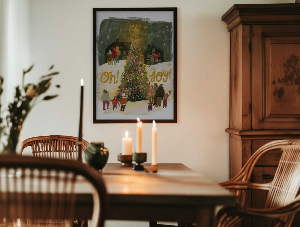 Glädje vid julgranständningen