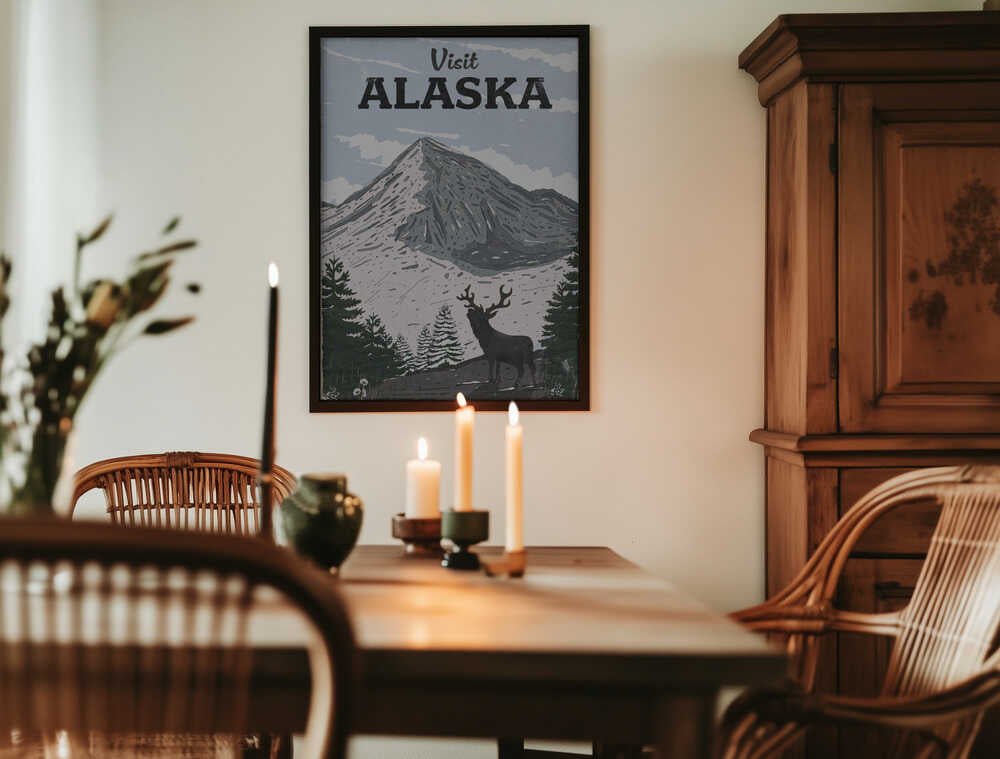 Besök Alaska – vintage reseaffisch