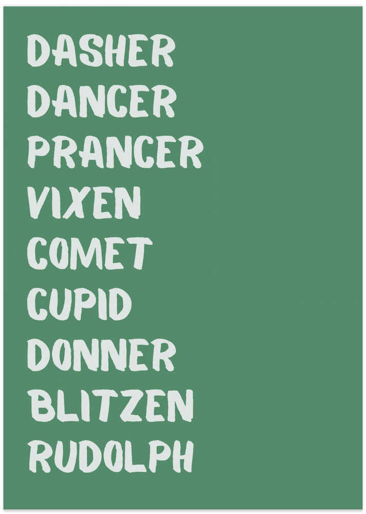 Reindeer Names - Green
