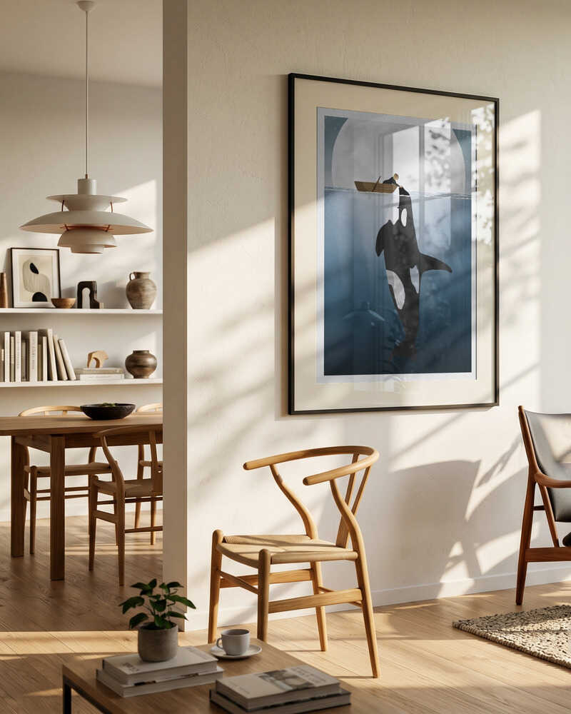 Man And Orca Moonlight