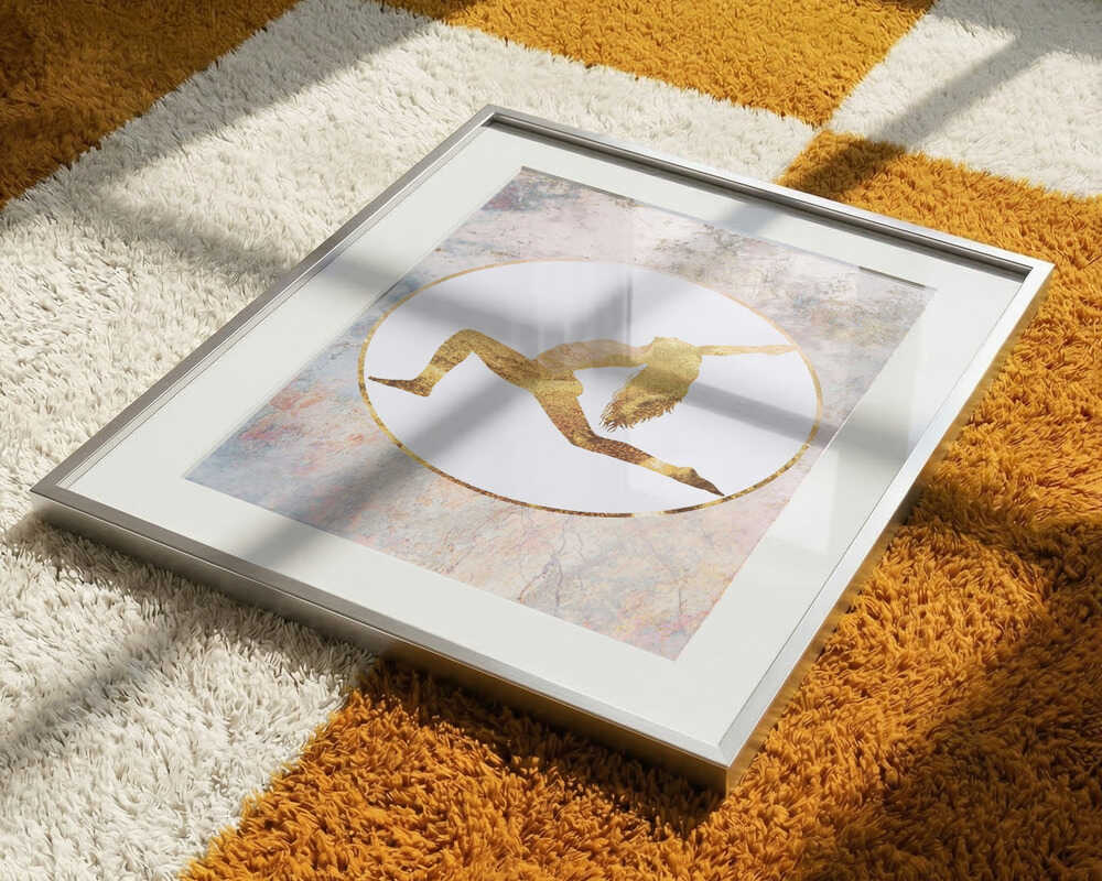 Golden Yoga Silhouette