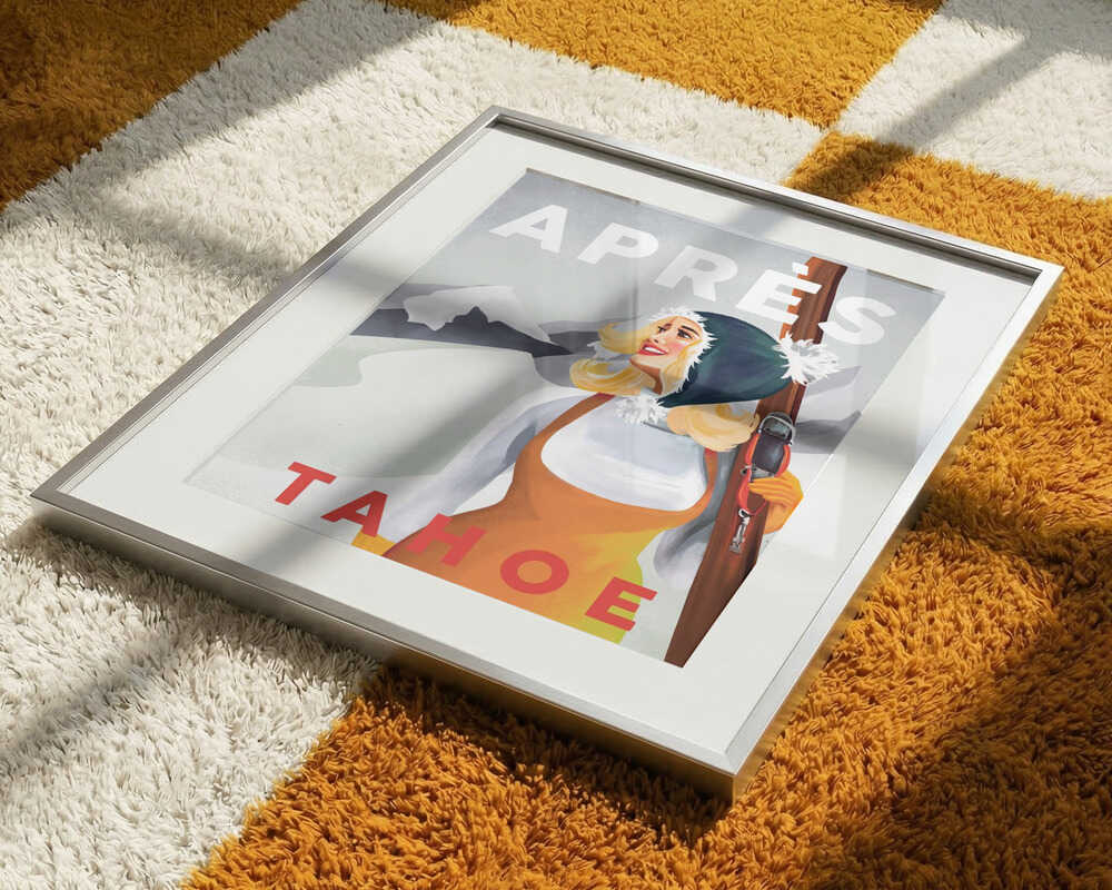 Apres Ski Lake Tahoe Vintage Pin Up Art