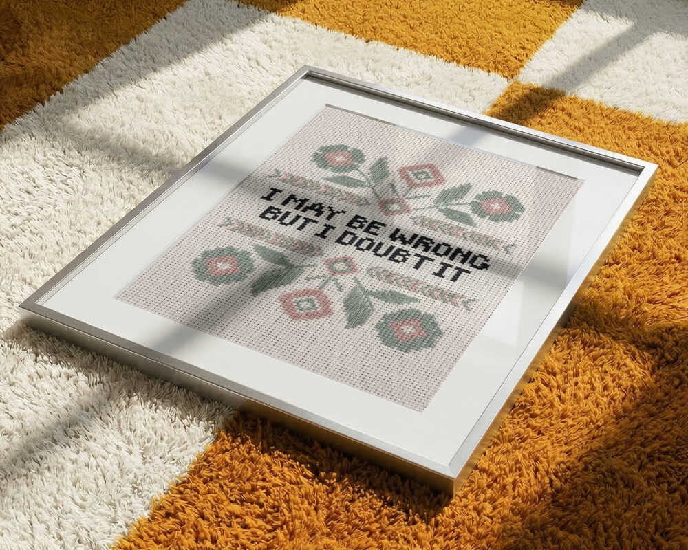 Witty Cross Stitch Quote