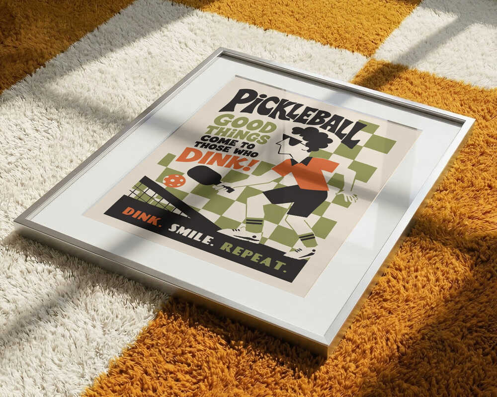 Retro Pickleball Dink Shot