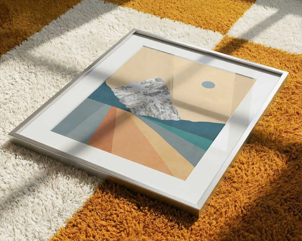 Geometric Mountain Sunset