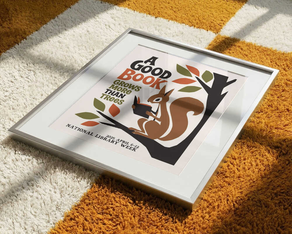 Whimsical Reading Squirrel