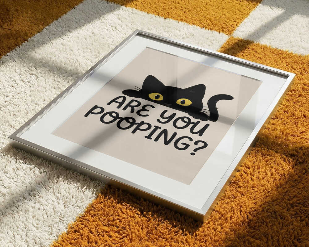 Funny Peeking Cat
