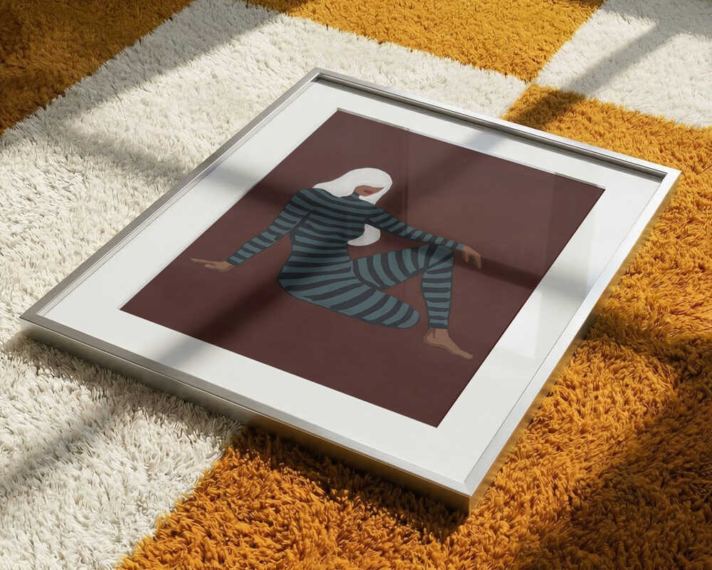 Striped Woman Sitting