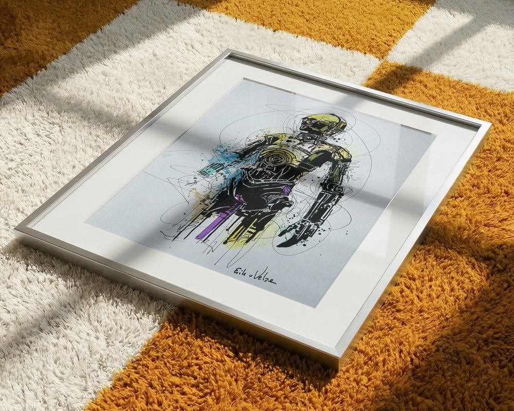 Golden Robot Abstract Art