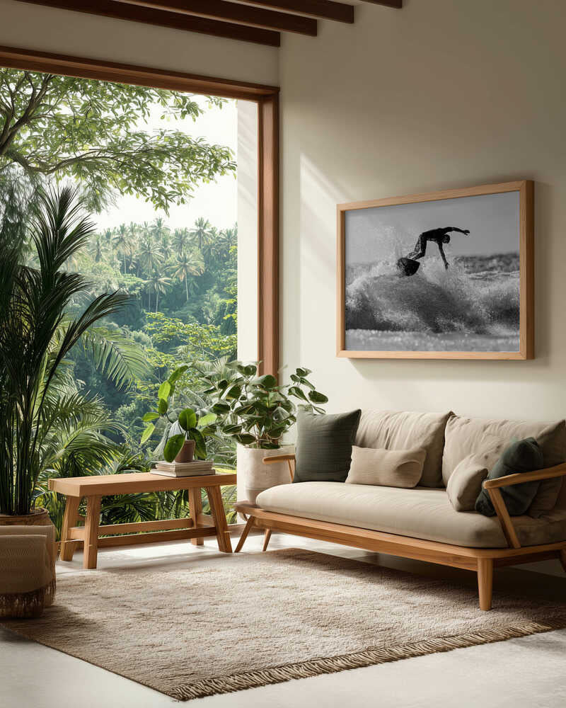 Surfer Riding Ocean Wave