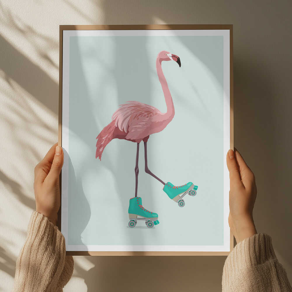 Roller Skating Flamingo