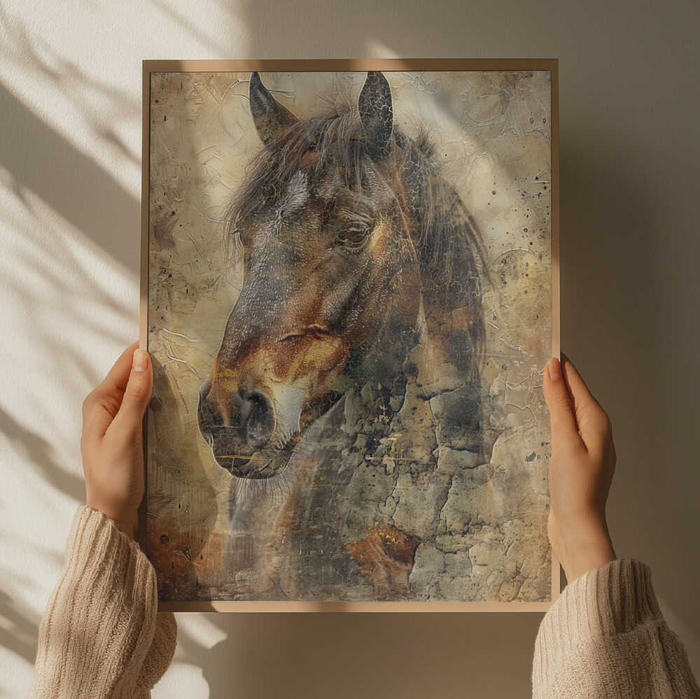 Hästillustration i vintagestil