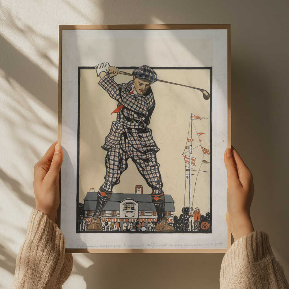 Man Swinging Golf Club