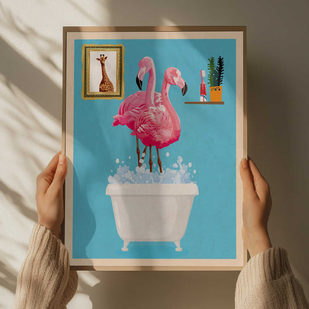 Flamingo i badkaret