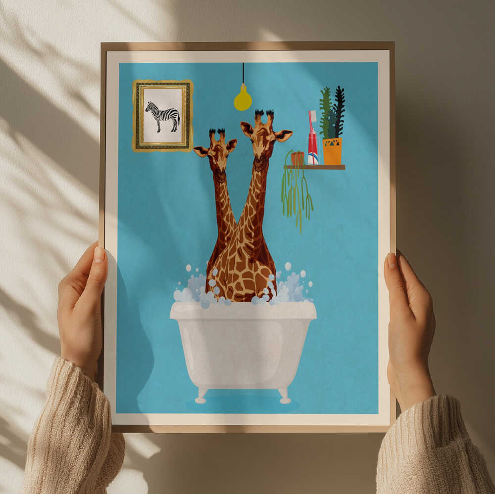 Giraffer i badet