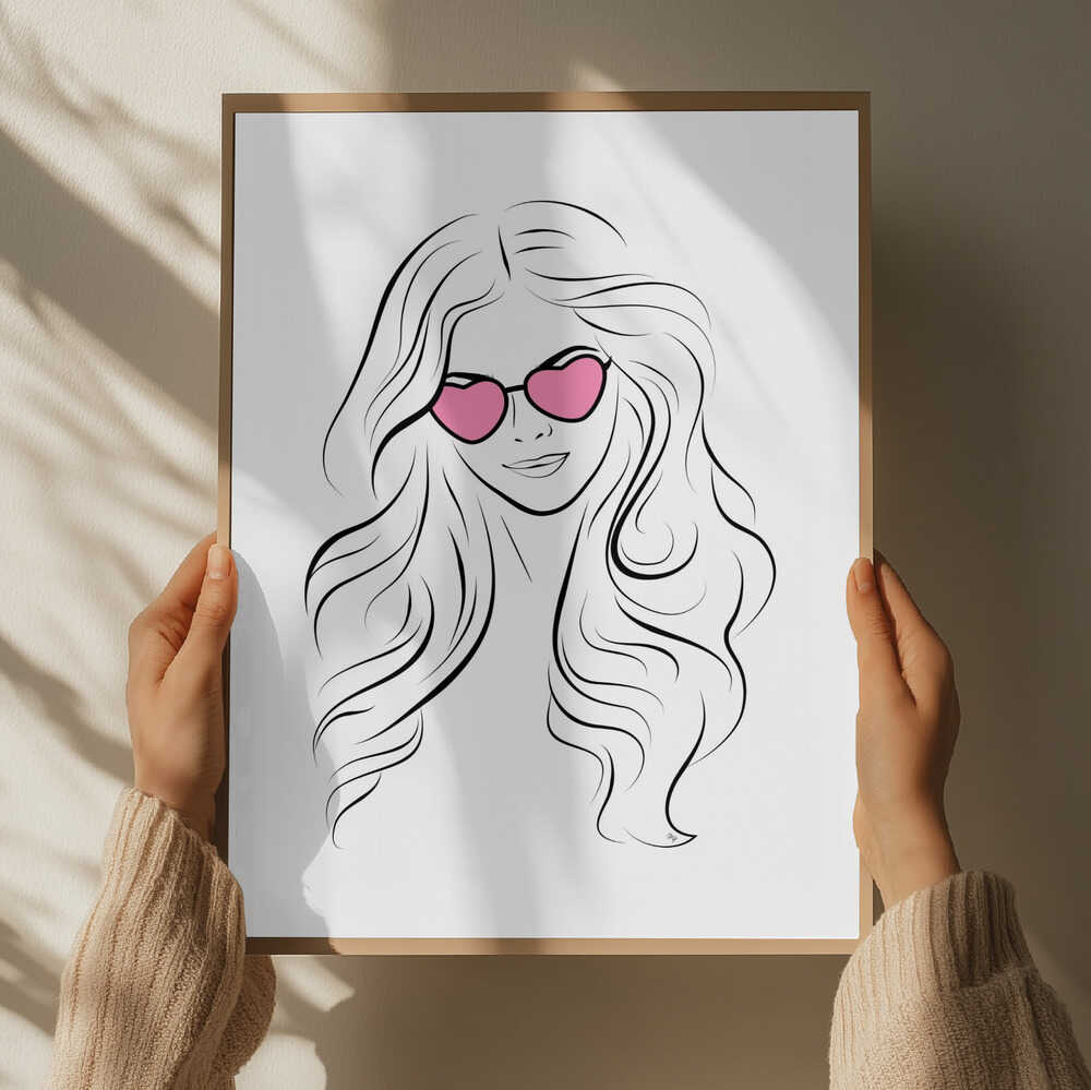 Girl with Heart Sunglasses