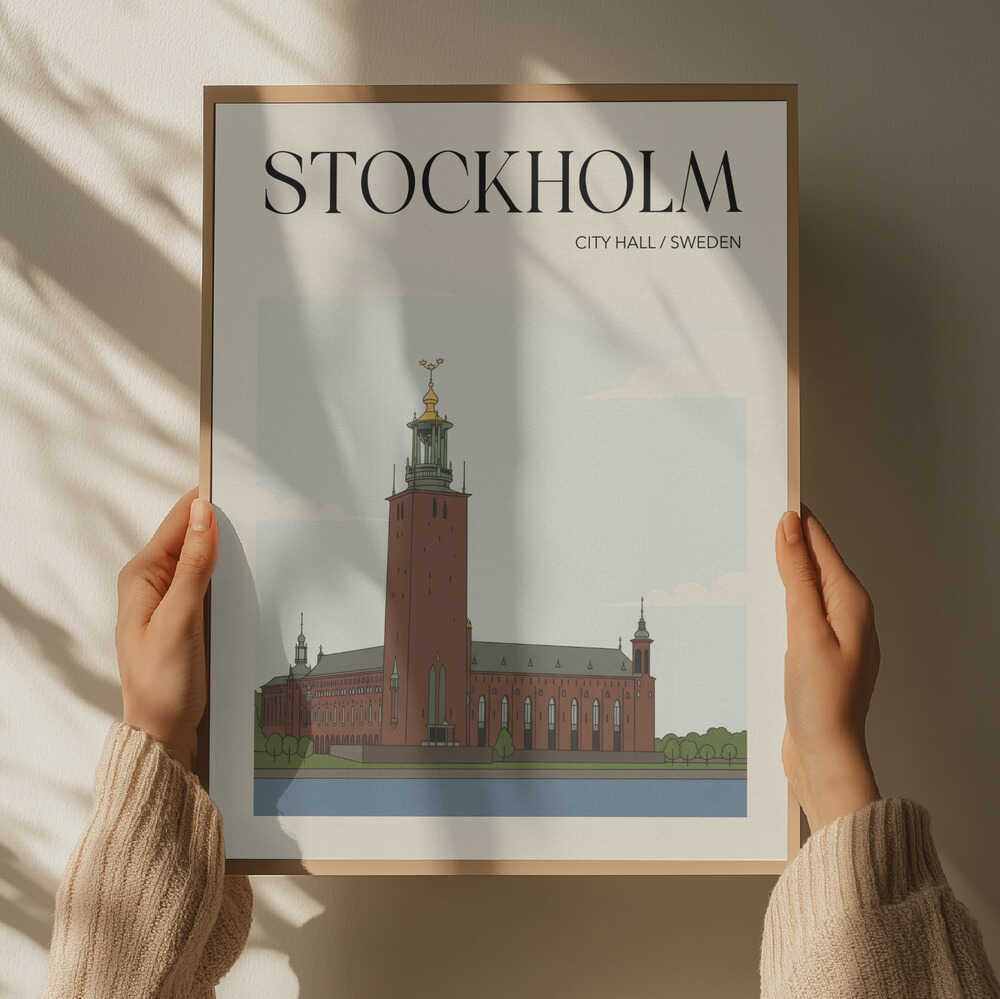 Stockholm City Hall Travel Poster