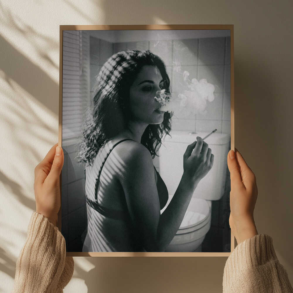 Smoking Woman in Shadows