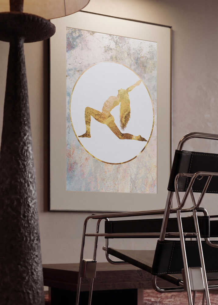 Golden Yoga Silhouette