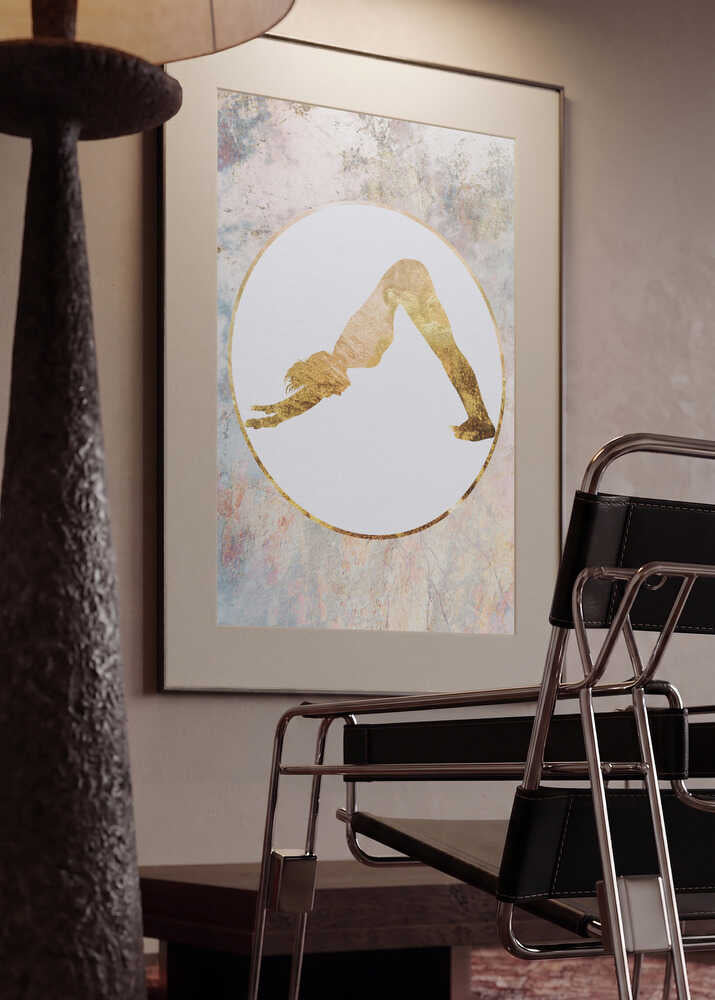 Golden Yoga Silhouette