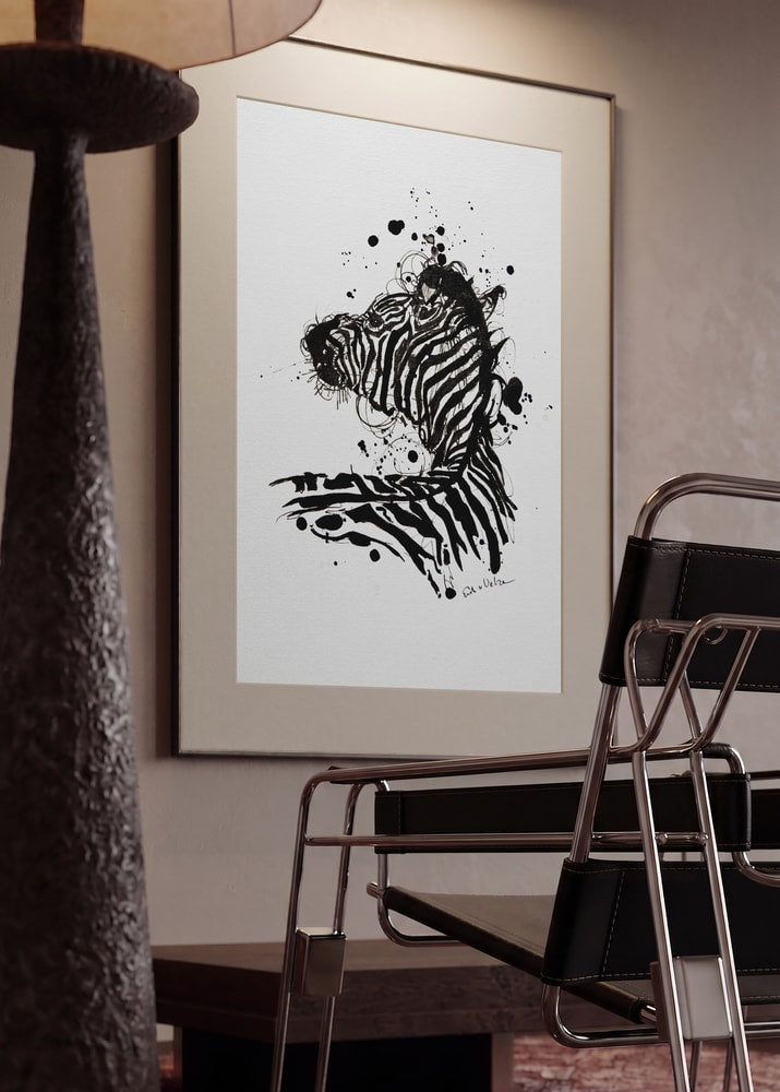 Wild Zebra Ink Splash