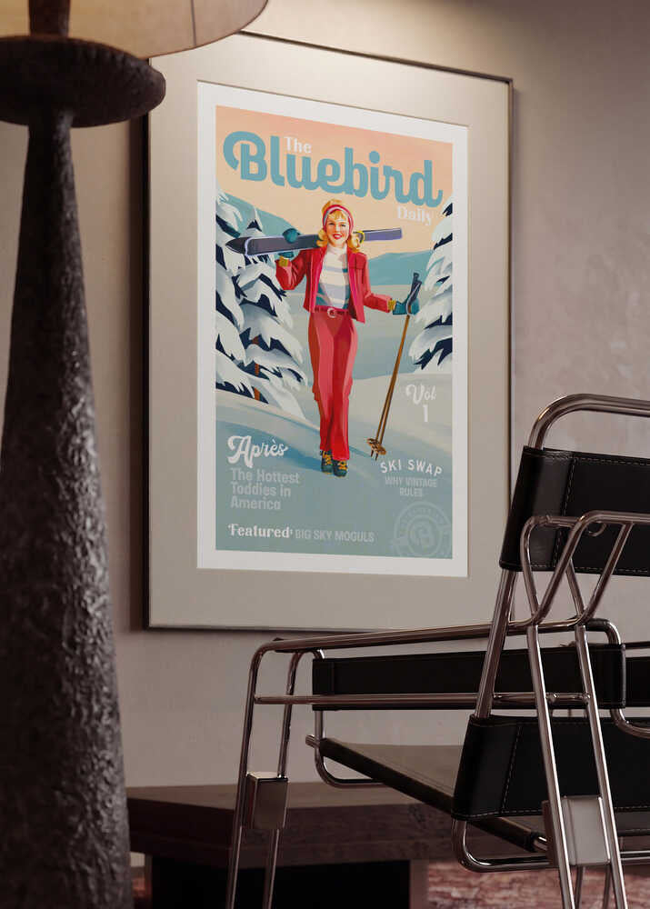 The Bluebird Daily Pinup Ski Art