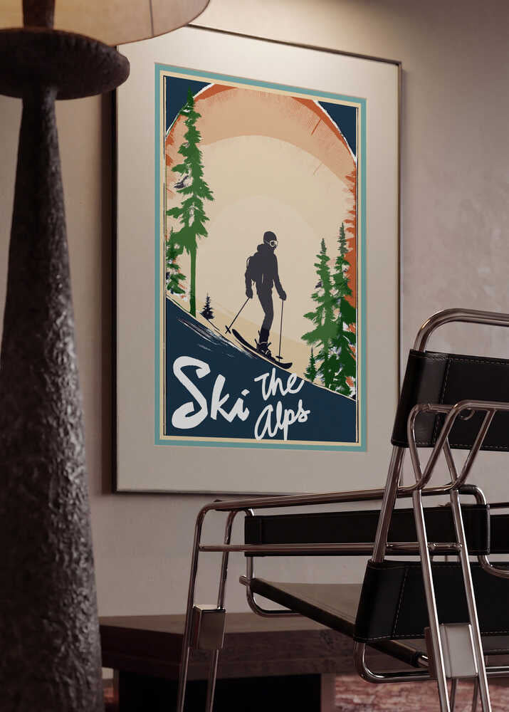 Winter Tourism: Vintage Ski the Alps Poster
