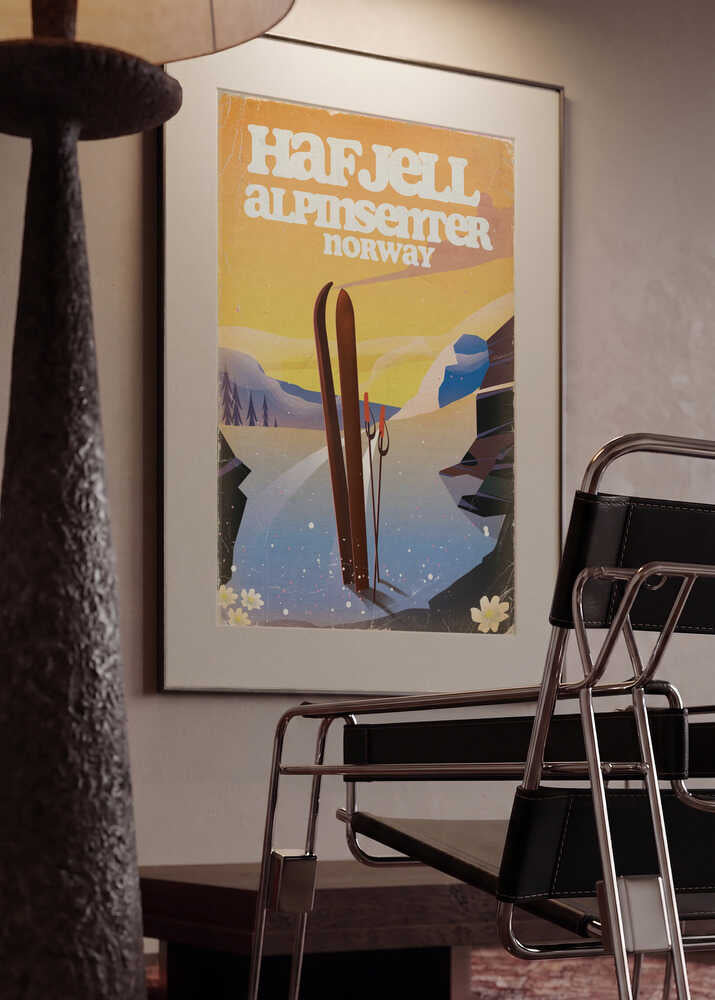 Vintage Ski Norway Landscape