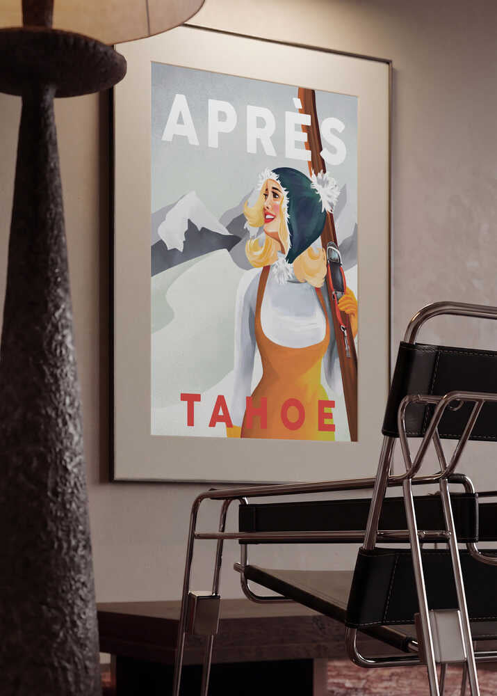 Apres Ski Lake Tahoe Vintage Pin Up Art