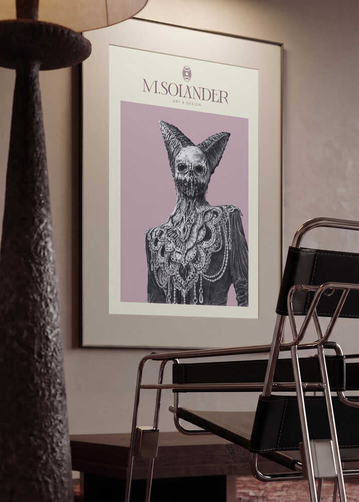 Elegant Macabre Horned Skull