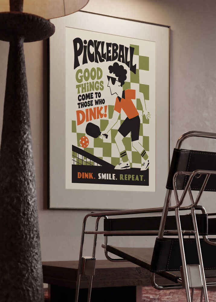 Retro Pickleball Dink Shot