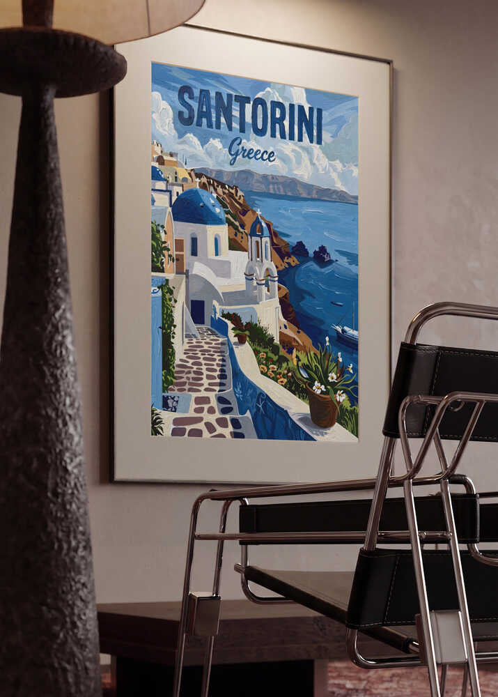 Santorini Blue Domes