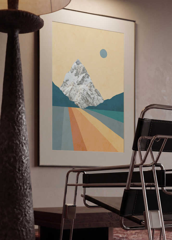 Geometric Mountain Sunset