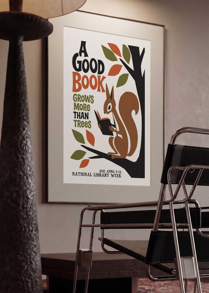 Whimsical Reading Squirrel