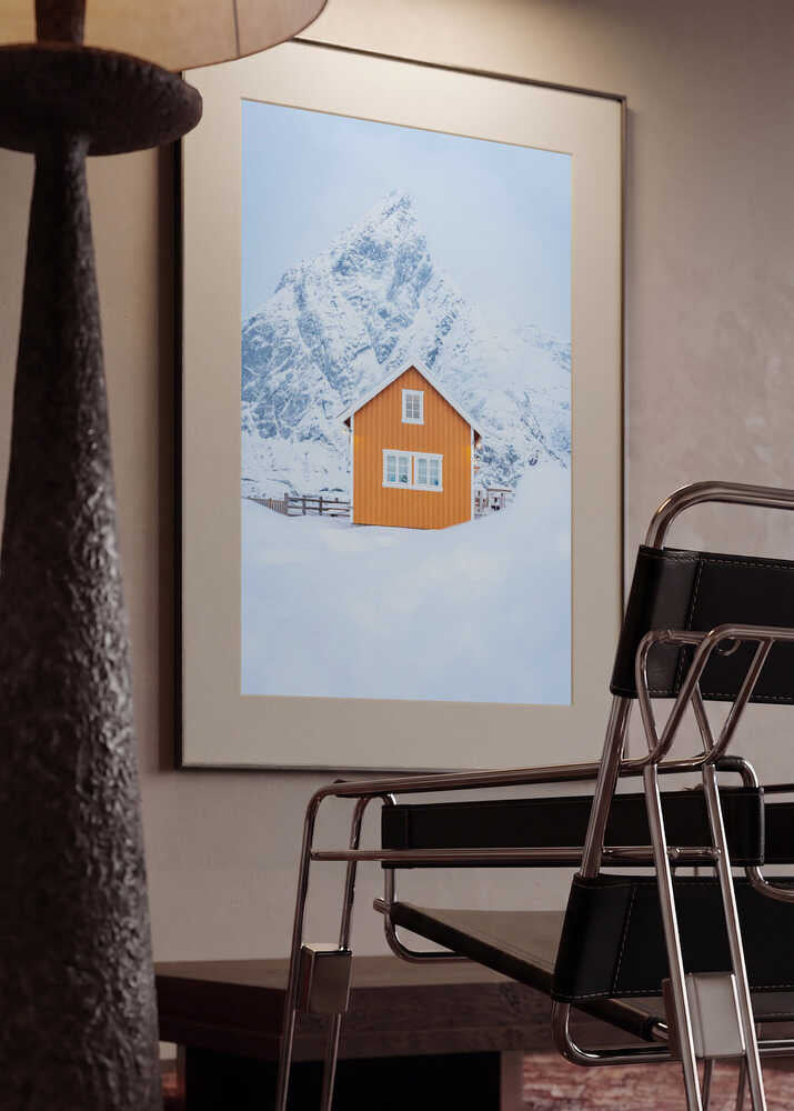 Orange House Snowy Mountain