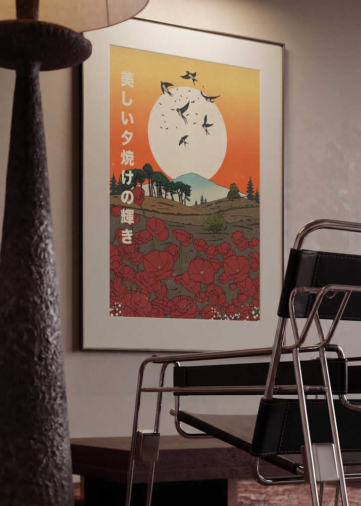 Japanese Swallows Sunset