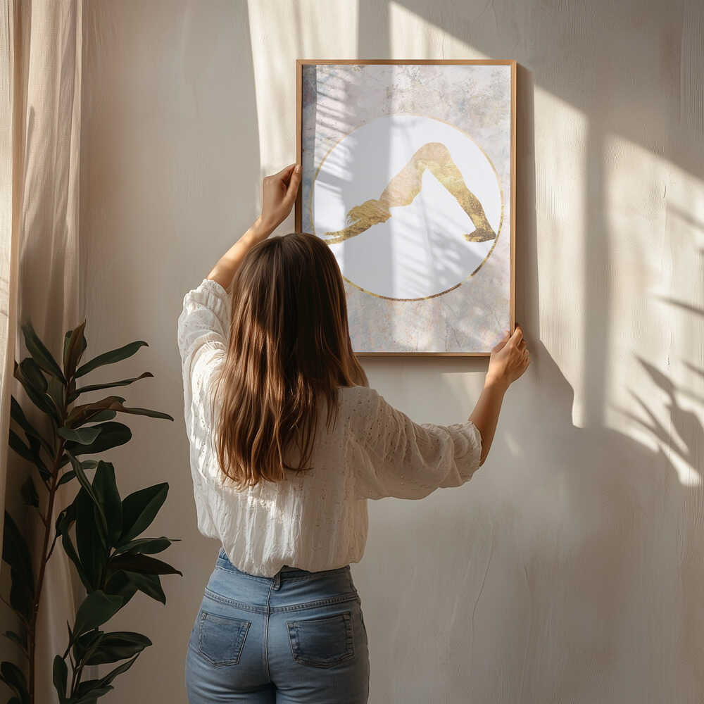 Golden Yoga Silhouette