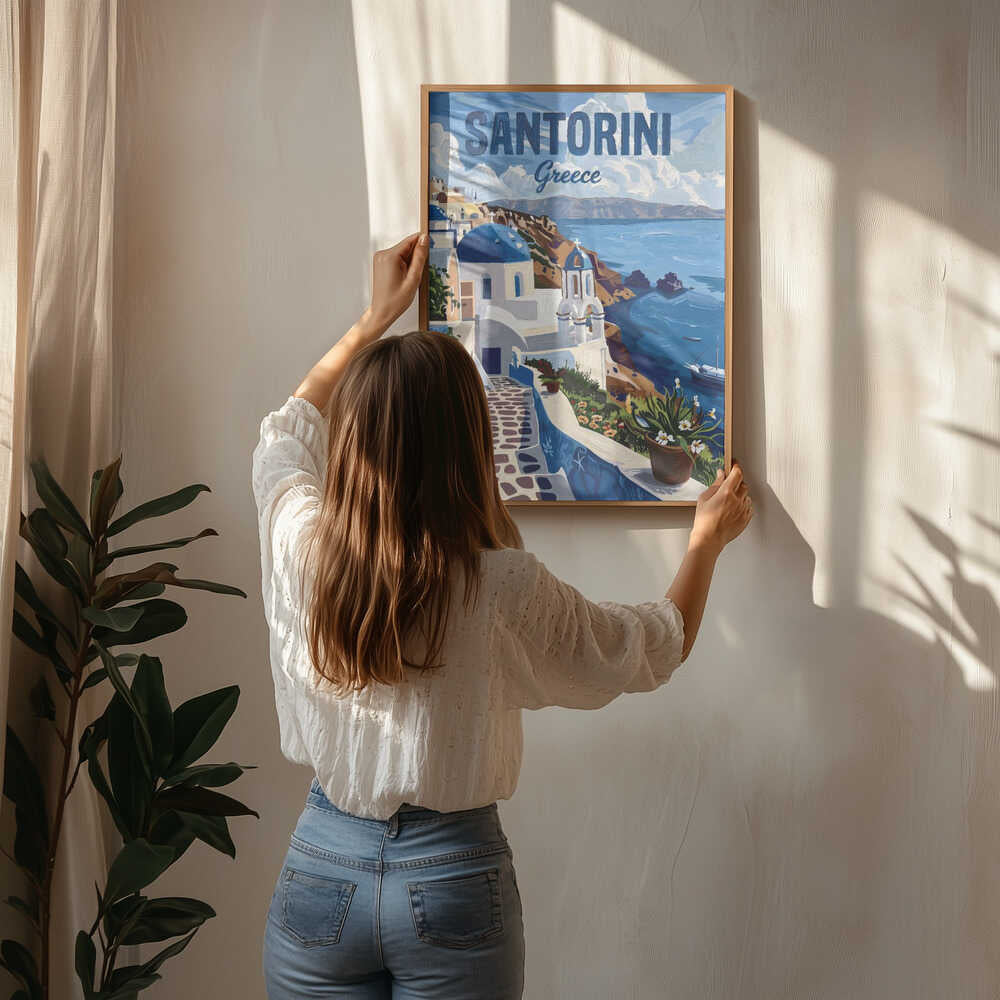 Santorini Blue Domes