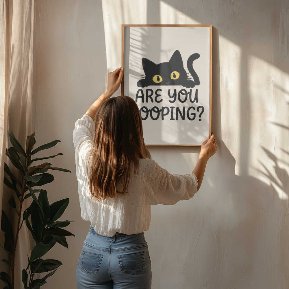 Funny Peeking Cat