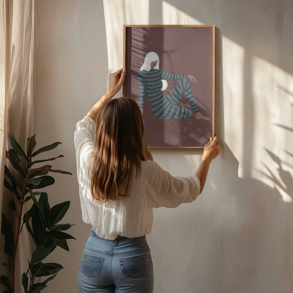 Striped Woman Sitting