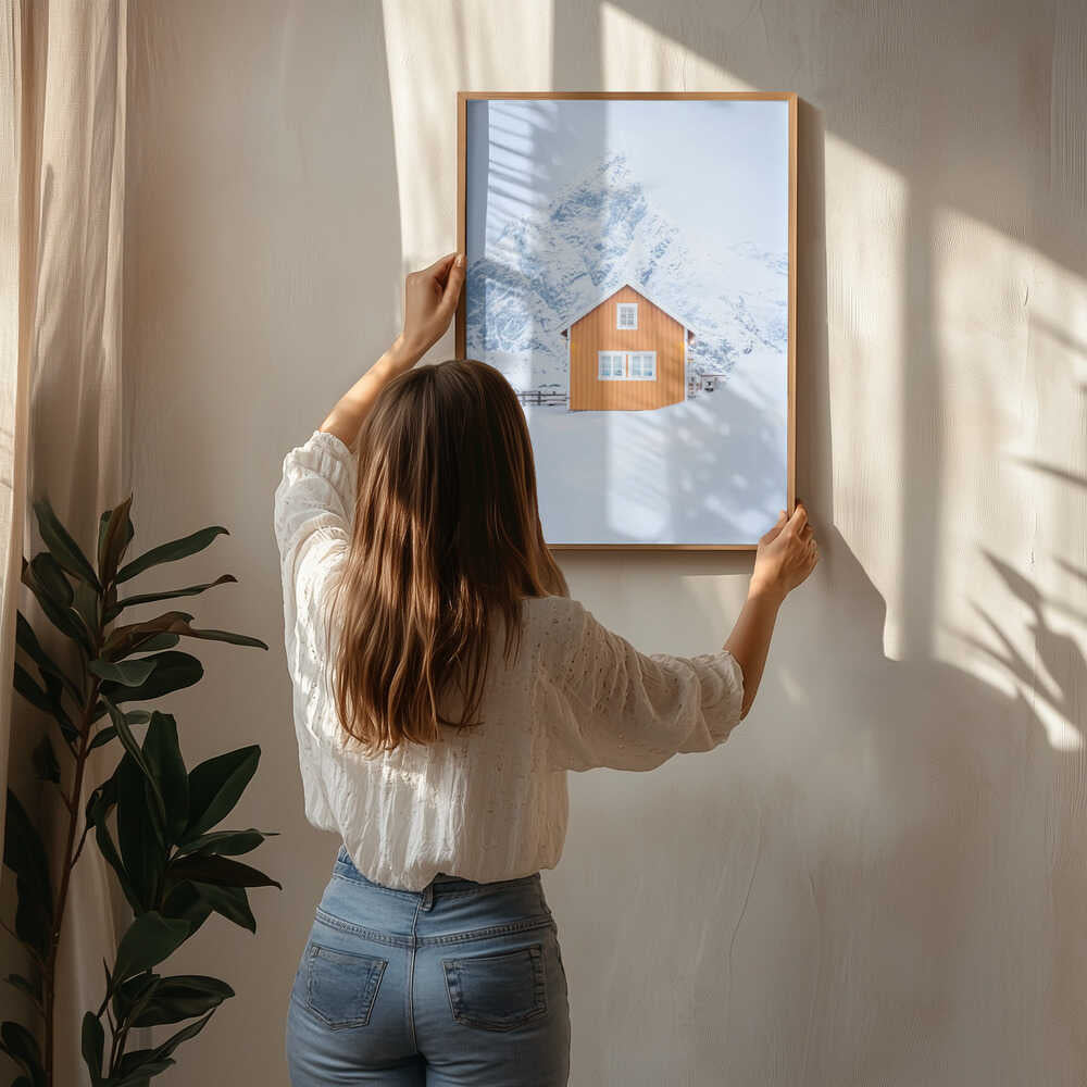 Orange House Snowy Mountain